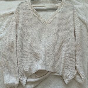 Cozy Cream V-Neck Sweater